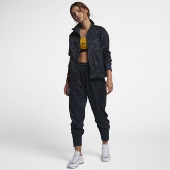 Nike Sportswear NSW Jacquard Track Jacket Full Zip Rib Knit Trim Streetwear Blue - Picture 2 of 13